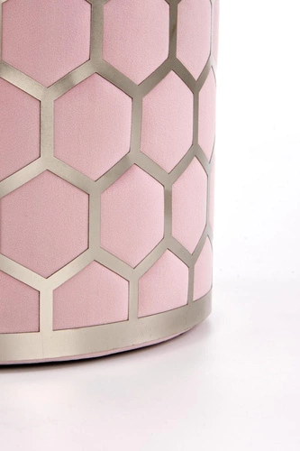 Okrúhlý sametový taburet Amy s úložným prostorem růžový do obýváku a předsíně moderní Intesi