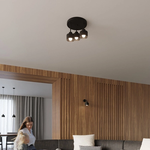 Stropní svítidlo SAVAR 2 černé moderní kovové do kuchyně a obýváku SOLLUX LIGHTING
