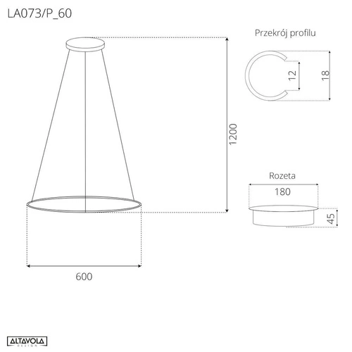 Led Circles závěsná lampa č. 1 60 cm 3K stmívatelná černá