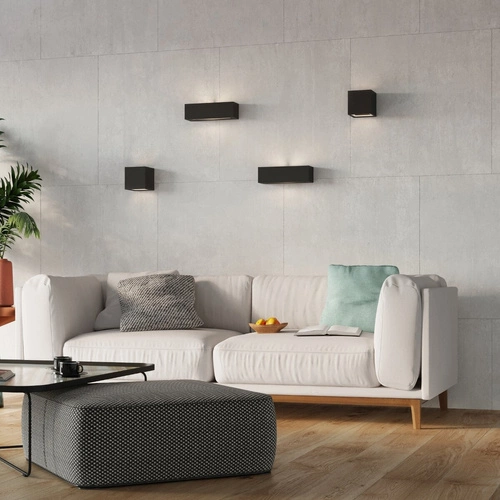 Černá keramická nástěnná lampa Vega Sollux moderní do obýváku a ložnice 32,5 cm