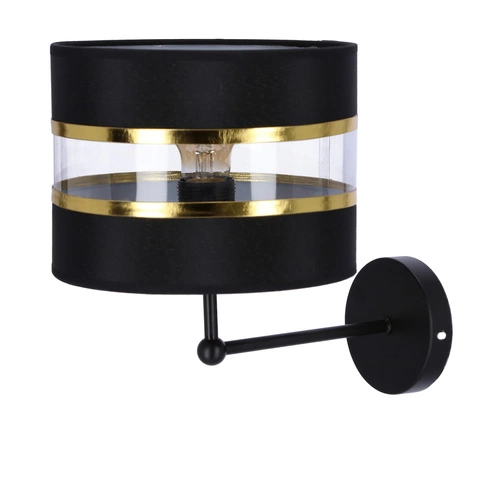 Nástěnné svítidlo Andy moderní černé se zlatým stínidlem do obýváku a ložnice Candellux