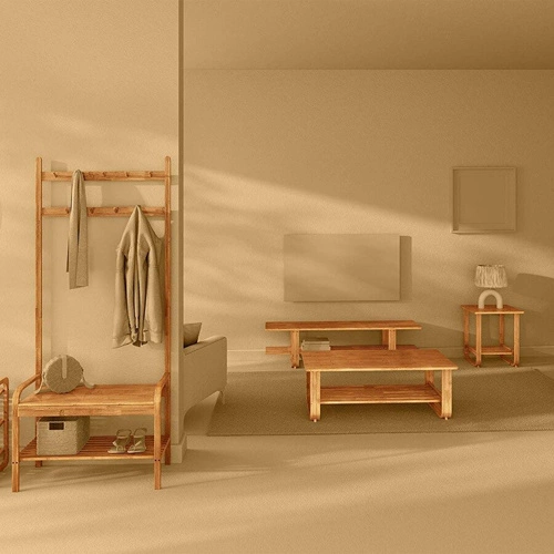 Věšák s bambusovou policí