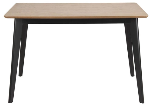 Jídelní stůl Roxby 120x80 cm obdélníkový dřevěný moderní přírodní černé nohy