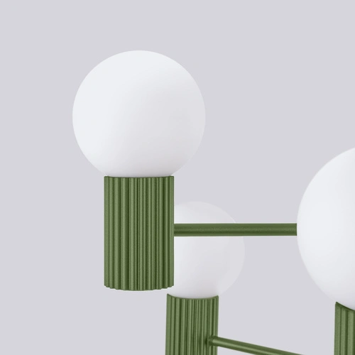 Moderní lustr HALO 6 olivový do obýváku a jídelny kovové stropní svítidlo