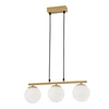 Dřevěná závěsná lampa Carrine 3x40W E14 stínidlo bílá