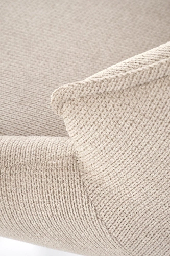 Čalouněná židle Rania béžová do jídelny a obýváku moderní na černých kovových nohách Intesi