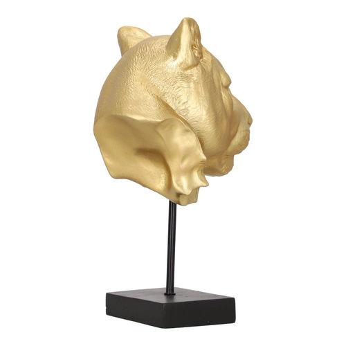 Dekorační soška lev Lion zlatý glamour Atmosphera na černém podstavci do obýváku 35,5 cm