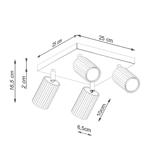 Stropní svítidlo KARBON 4 béžové minimalistické s otočným stínidlem do obýváku a ložnice