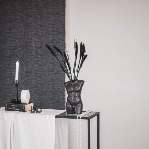 Černá keramická váza Mužský Tors moderní dekorace do obýváku HV decor 24 cm