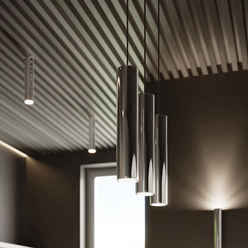 Závěsné kovové svítidlo Lagos 1 chrom moderní nastavitelná do obýváku a jídelny 100 cm