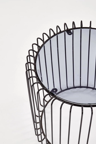 Konferenční stolek Minera kulatý skleněný černý moderní do obývacího pokoje 45 cm Intesi