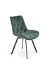 Zelená sametová otočná jídelní židle Veroniq ve stylu glamour do obýváku a jídelny Intesi