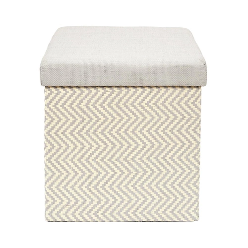 Skládací taburet Intesi Vels Boho s úložným prostorem šedo-béžový do obýváku a předsíně