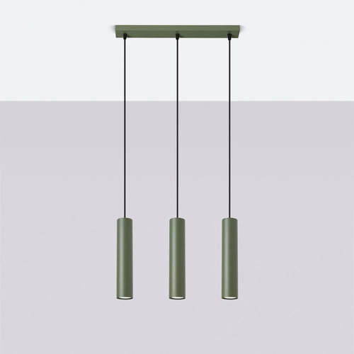Visící lampa LAGOS 3L olivová zelená
