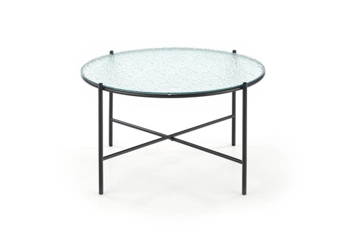 Kulatý skleněný konferenční stolek Anabel moderní loftový průhledný do obýváku Intesi 70 cm