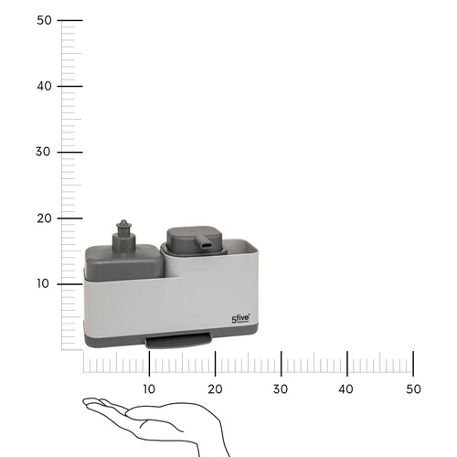 Šedý dávkovač mýdla s organizérem NEO2 do koupelny moderní