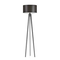 Stojací lampa MIAMI tripod glamour hnědá s dřevěným stínidlem do obýváku Lysne personalizovaná