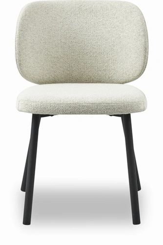 Čalouněná židle boucle Naws bílá do jídelny moderní na černých nohách