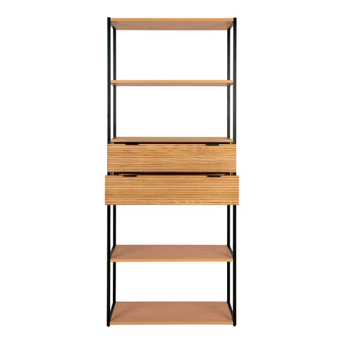 Industriální kovová knihovna Minato s policemi do obýváku a kanceláře 200 cm Intesi