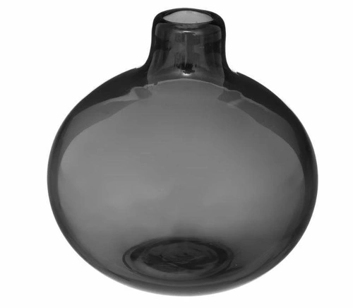 Skleněná váza Single šedá 11 cm moderní dekorativní na květiny do obýváku Atmosphera