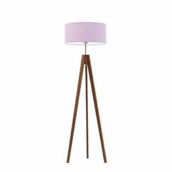 Podlahová lampa Haiti stínidlo světle fialové stojan mahagon