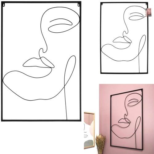 Umělecký kovový obrázek černé barvy