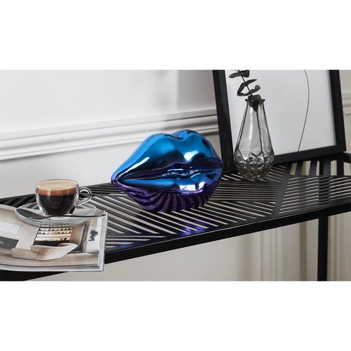 Dekorační figurka rty Intesi keramická duhově modrá do obýváku nebo jako dárek