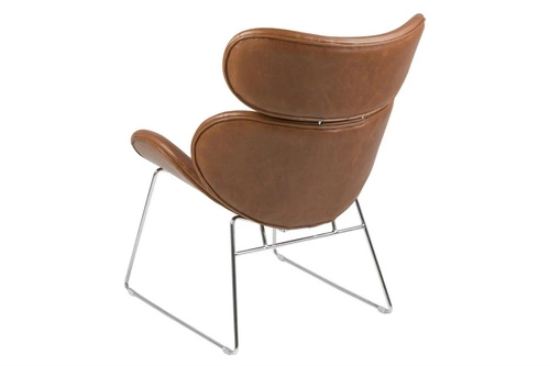 Křeslo ušák Cazar hnědá ekokůže loftový do obýváku industriální moderní odpočinkový Actona