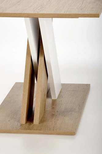Rozkládací jídelní stůl Terol moderní dub lancelot bílá deska 130–175x85 cm Intesi