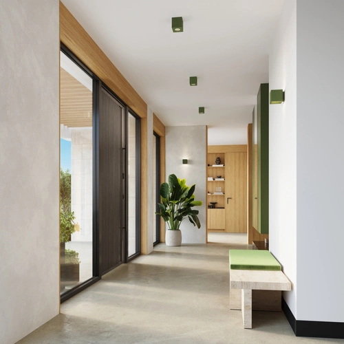 Nástěnné svítidlo QUAD betonové zelené olivové moderní do obývacího pokoje a ložnice