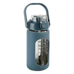 Láhev s brčkem 1 l se silikonovým obalem sklo sk.anat