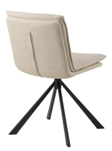 Otočená jídelní židle Flynn béžová čalouněná moderní na černých nohách