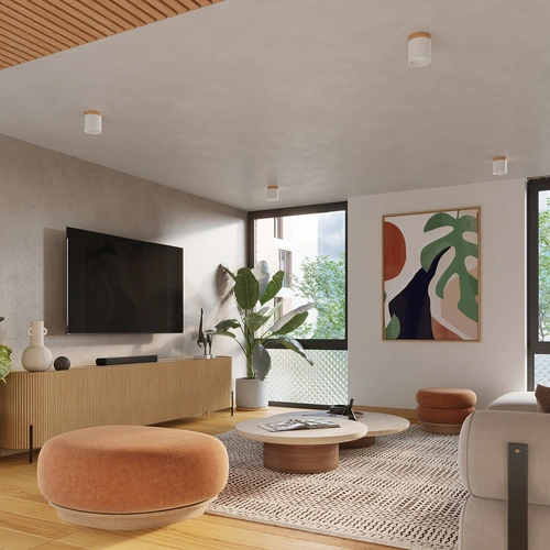 Stropní svítidlo RIF bílé moderní skandinávské do obýváku, kuchyně a ložnice SOLLUX