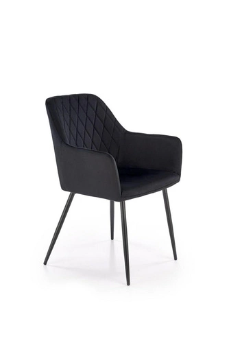 Čalouněná jídelní židle Basper Velvet černá s područkami moderní Intesi