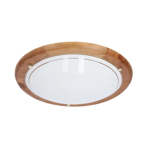 Stropní svítidlo kulaté Candellux 1030 bílý dub sklo do obýváku a ložnice