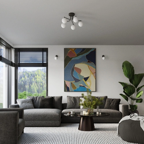 Lustr Astral 3 černý minimalistický skleněné koule do obýváku a jídelny