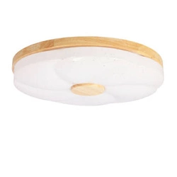 Stropní LED svítidlo Fiorino moderní bílé s dřevem 39 cm do obýváku a ložnice