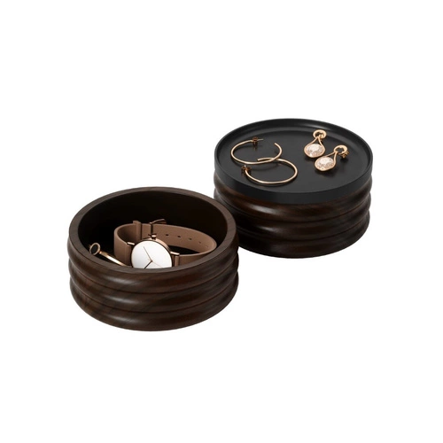 Dřevěný dvoupatrový stojan na šperky Umbra Tesora ořech