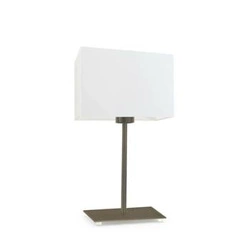 Noční lampička do ložnice AMALFI bílá s moderním stínidlem na stolek staré zlato LYSNE