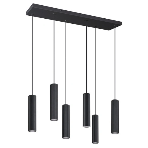 Závěsné LED svítidlo IVAR 6 černé do obýváku a nad stůl 80 cm