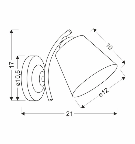 Nástěnné svítidlo Greco klasické černo-zlaté se skleněným stínidlem do obývacího pokoje a ložnice 21 cm