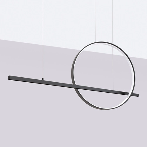 Závěsné LED svítidlo GLAD černé moderní nastavitelné do obýváku kuchyně nebo nad ostrůvek