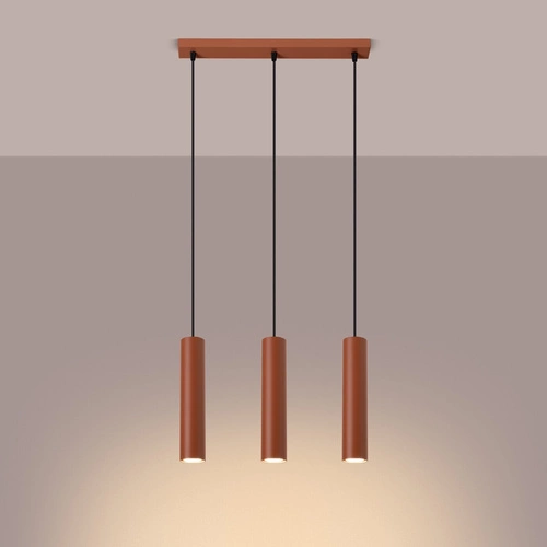 Visící lampa LAGOS 3L okrová červená
