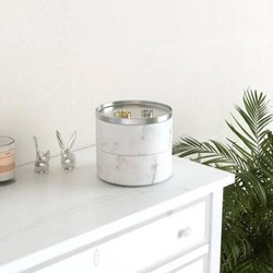 Dvoupodlažní organizér na šperky do zásuvky Umbra Tesora chromově bílý 13x13 cm