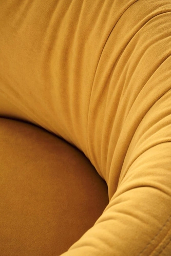 Jídelní židle Itzal Intesi čalouněná samet hořčicová moderní na černých nohách