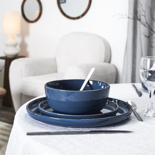 Moderní modrá jídelní sada Temp pro 4 osoby do jídelny