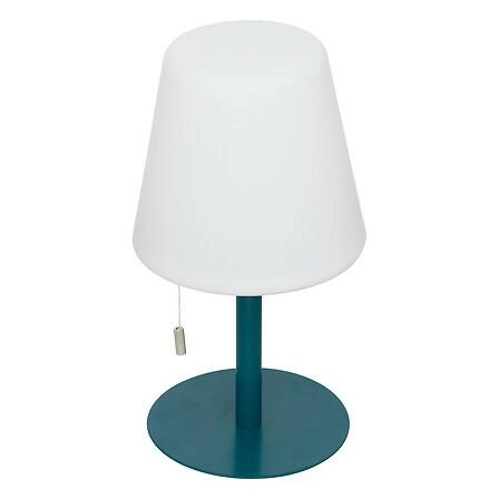 LED noční lampička Zack Atmosphera moderní bílá modrá nabíjecí do ložnice a na zahradu