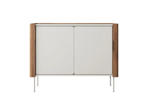 Komoda Taberg moderní béžová ořechová 105 cm na nožkách do obýváku a ložnice