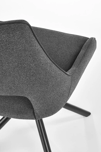 Šedá čalouněná jídelní židle Intesi Clutter, moderní, s kovovými nohami