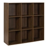 Knihovna Tiffany 9 polic tmavý ořech do obývacího pokoje Intesi